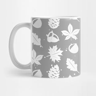 Graphic Nature Pattern on Grey Background Mug